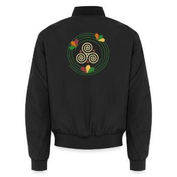 Triskel - Der ewige Kreislauf - Unisex Bomberjacke - Schwarz - Hinten - AI Model Male 185 light (185cm)