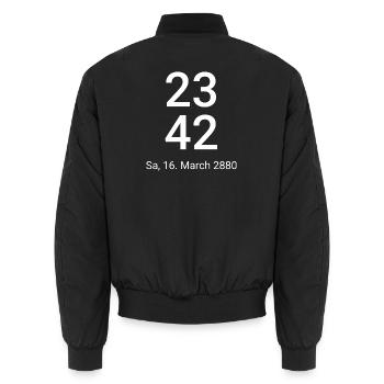 1950 DA - Unisex Bomberjacke - Schwarz - Hinten - AI Model Male 185 light (185cm)