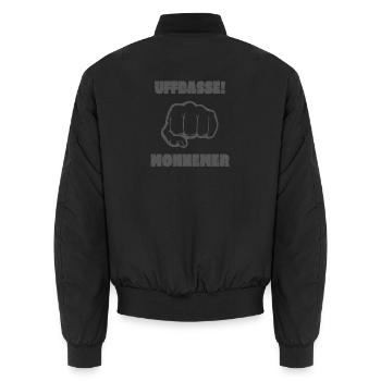Uffbasse Monnemer Mannheim Faust Dialekt Lustig - Unisex Bomberjacke - Schwarz - Hinten - AI Model Male 185 light (185cm)