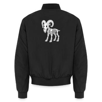 Süßes Skelett Bergziege Ziege Cartoon Shirt - Unisex Bomberjacke - Schwarz - Hinten - AI Model Male 185 light (185cm)