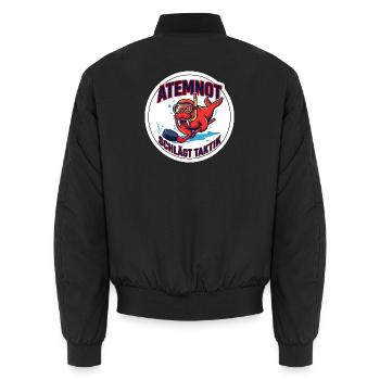 Unterwasserhockey-Puck-Pusher Design - Unisex Bomberjacke - Schwarz - Hinten - AI Model Male 185 light (185cm)