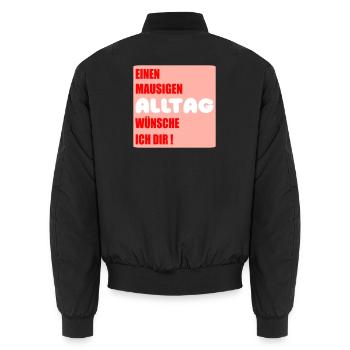 Mausiger Alltag Glückwünsche - Unisex Bomberjacke - Schwarz - Hinten - AI Model Male 185 light (185cm)