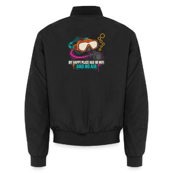 Taucherwitz: Kein WLAN, kein Luft - Unisex Bomberjacke - Schwarz - Hinten - AI Model Male 185 light (185cm)