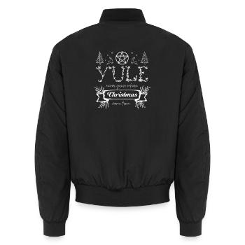 Lustiges Yule – Niemals raten, woher Weihnachten kam - Unisex Bomberjacke - Schwarz - Hinten - AI Model Male 185 light (185cm)