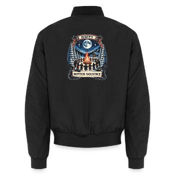 Frohes Weihnachtsfest zur Wintersonnenwende Wicca-Festival - Unisex Bomberjacke - Schwarz - Hinten - AI Model Male 185 light (185cm)