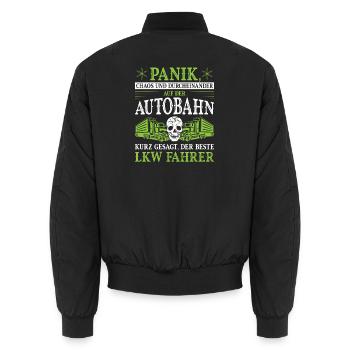 Lkw Fahrer Kraftfahrer LKW-Fahrer - Unisex Bomberjacke - Schwarz - Hinten - AI Model Male 185 light (185cm)