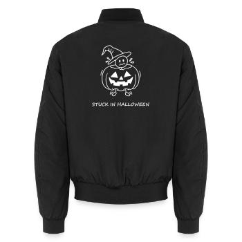 Stuck In Halloween - Unisex Bomberjacke - Schwarz - Hinten - AI Model Male 185 light (185cm)