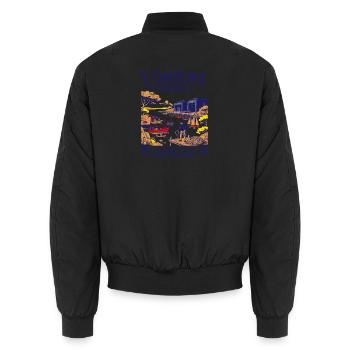 Lorient France Atlantic Coast Maritime Harbor Port - Unisex Bomberjacke - Schwarz - Hinten - AI Model Male 185 light (185cm)