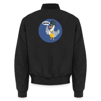 Moin Coole Hip Hop Möwe - Unisex Bomberjacke - Schwarz - Hinten - AI Model Male 185 light (185cm)