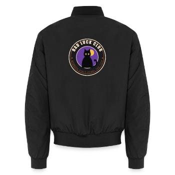 Bad Luck Club – Black Cat Freitag, der 13. - Unisex Bomberjacke - Schwarz - Hinten - AI Model Male 185 light (185cm)