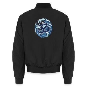 Om Symbol – Yoga Meditation Spirituelle Chakra Yogi - Unisex Bomberjacke - Schwarz - Hinten - AI Model Male 185 light (185cm)