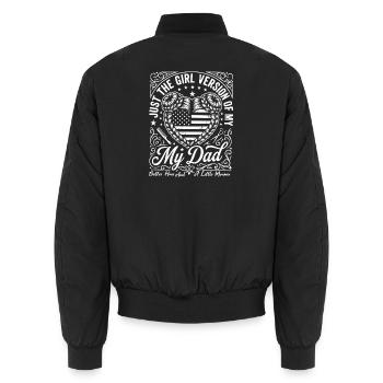 Mädchenversion von My Dad Space Buns Friseurin - Unisex Bomberjacke - Schwarz - Hinten - AI Model Male 185 light (185cm)