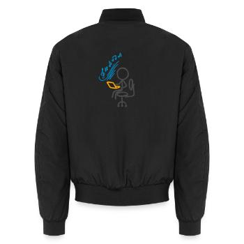 The Sound of Focus (für helle Hintergründe) - Unisex Bomberjacke - Schwarz - Hinten - AI Model Male 185 light (185cm)