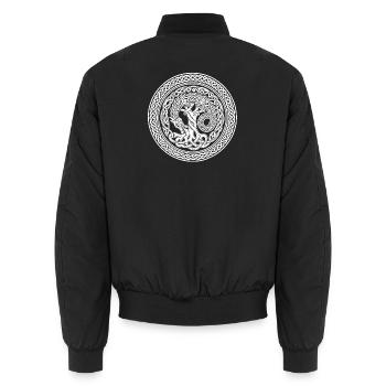 Der Drache an der Wurzel – Nidhöggr - Unisex Bomberjacke - Schwarz - Hinten - AI Model Male 185 light (185cm)