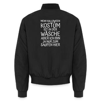 Kostüm Wäsche - Unisex Bomberjacke - Schwarz - Hinten - AI Model Male 185 light (185cm)