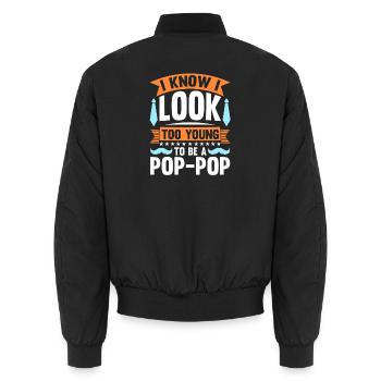 Grandfather Papaw Pop Gramps Granddad Grandpa - Unisex Bomberjacke - Schwarz - Hinten - AI Model Male 185 light (185cm)
