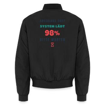 Abschluss 2027 Lädt Lustiger Spruch Schule - Unisex Bomberjacke - Schwarz - Hinten - AI Model Male 185 light (185cm)