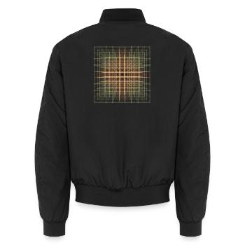 Cube Dots Drahtgitter 3D geometrisches Gitter - Unisex Bomberjacke - Schwarz - Hinten - AI Model Male 185 light (185cm)