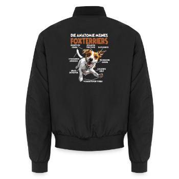 Hundesprüche Hundeliebhaber Geschenk Fox Terrier - Unisex Bomberjacke - Schwarz - Hinten - AI Model Male 185 light (185cm)