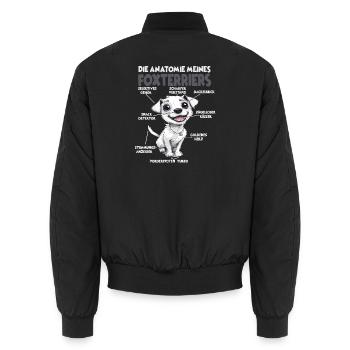 Fox Terrier Kleinhund Fox Terrier Gassi - Unisex Bomberjacke - Schwarz - Hinten - AI Model Male 185 light (185cm)