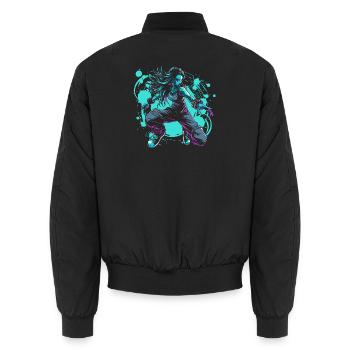 Cartoon B-Girl - Unisex Bomberjacke - Schwarz - Hinten - AI Model Male 185 light (185cm)