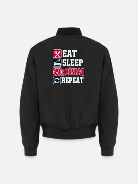 Eat Sleep Rhönrad Repeat - Unisex Bomberjacke - Schwarz
