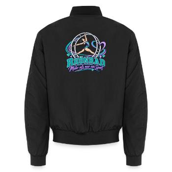 Rhönrad Sport: Mehr als nur ein Hobby - Unisex Bomberjacke - Schwarz - Hinten - AI Model Male 185 light (185cm)