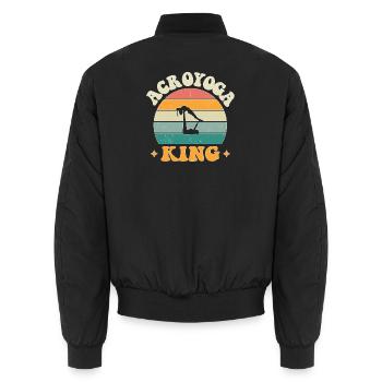 Acroyoga King Acro Yoga - Unisex Bomberjacke - Schwarz - Hinten - AI Model Male 185 light (185cm)