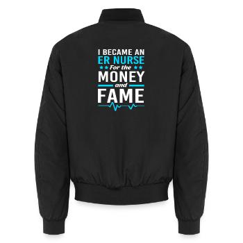 Notfall Krankenschwester - Unisex Bomberjacke - Schwarz - Hinten - AI Model Male 185 light (185cm)