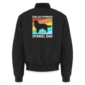 Springer Spaniel - Unisex Bomberjacke - Schwarz - Hinten - AI Model Male 185 light (185cm)