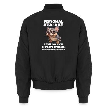 Hunde Sprüche Hundehalter Geschenk Gassi Frenchie - Unisex Bomberjacke - Schwarz - Hinten - AI Model Male 185 light (185cm)
