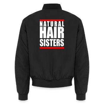 Natural Hair Sisters Afro Pride Beste Freundin Geschenk - Unisex Bomberjacke - Schwarz - Hinten - AI Model Male 185 light (185cm)