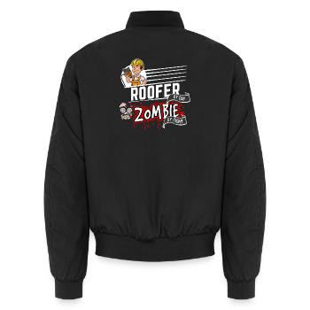 Roofer by day Zombie by night - Dachdecker - Unisex Bomberjacke - Schwarz - Hinten - AI Model Male 185 light (185cm)