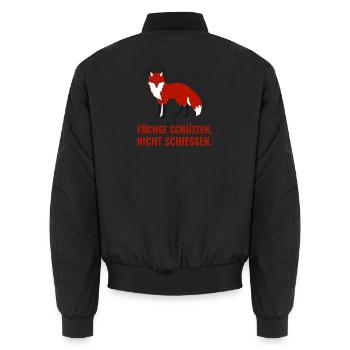 Füchse schützen, nicht schiessen - Unisex Bomberjacke - Schwarz - Hinten - AI Model Male 185 light (185cm)