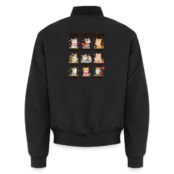  Gott Sagt: Ich Bin Katzen Christliche Bibelverse - Unisex Bomberjacke - Schwarz - Hinten - AI Model Male 185 light (185cm)