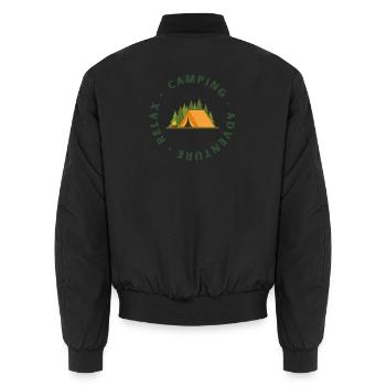 Camping Adventure Circle Logo - Unisex Bomberjacke - Schwarz - Hinten - AI Model Male 185 light (185cm)