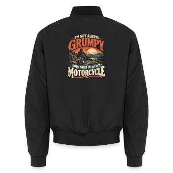Manchmal bin ich auf meinem Motorrad lustiger Biker - Unisex Bomberjacke - Schwarz - Hinten - AI Model Male 185 light (185cm)