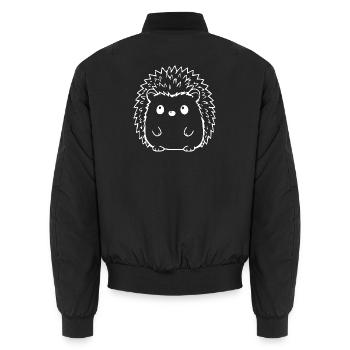 Lustiger weißer Igel Geschenk Naturliebhaber  - Unisex Bomberjacke - Schwarz - Hinten - AI Model Male 185 light (185cm)