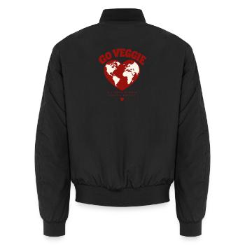 Go Veggie A Kinder Planet - Unisex Bomberjacke - Schwarz - Hinten - AI Model Male 185 light (185cm)