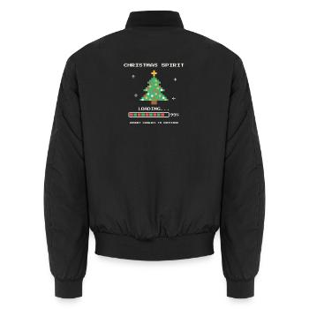 Pixel Weihnachtsgeist lädt - Unisex Bomberjacke - Schwarz - Hinten - AI Model Male 185 light (185cm)