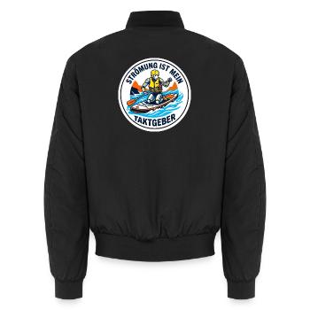 Wildwasser SUP Roboter Wildnis Paddler Design - Unisex Bomberjacke - Schwarz - Hinten - AI Model Male 185 light (185cm)