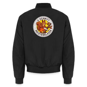 Eichhörnchen V-Schnitt Meisterklasse Baum Shirt - Unisex Bomberjacke - Schwarz - Hinten - AI Model Male 185 light (185cm)
