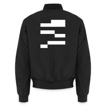 Geometrische Noir-Muster - Unisex Bomberjacke - Schwarz - Hinten - AI Model Male 185 light (185cm)