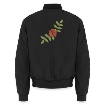 Crimson Rowan Cluster - Unisex Bomberjacke - Schwarz - Hinten - AI Model Male 185 light (185cm)