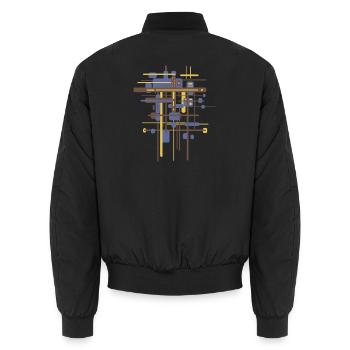 Archtectur Farben Geomertie Muster - Unisex Bomberjacke - Schwarz - Hinten - AI Model Male 185 light (185cm)