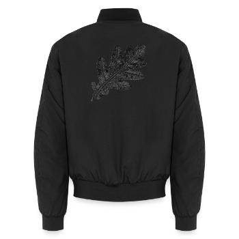 Eichenblatt - Natur & Wald Botanik Design - Unisex Bomberjacke - Schwarz - Hinten - AI Model Male 185 light (185cm)