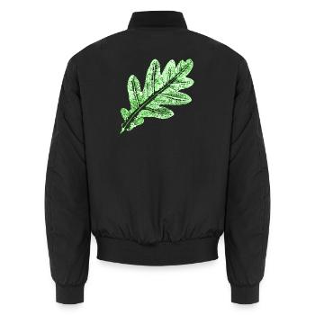 Eichenblatt / Blätter Botanik & Natur Design - Unisex Bomberjacke - Schwarz - Hinten - AI Model Male 185 light (185cm)