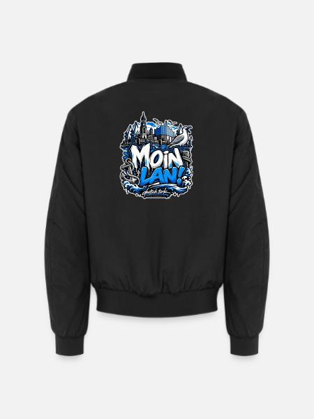 MOIN LAN! – Hamburg Streetwear - Unisex Bomberjacke - Schwarz