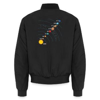 Sonnensystem Planeten Weltraum Astronomie Motiv - Unisex Bomberjacke - Schwarz - Hinten - AI Model Male 185 light (185cm)