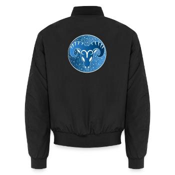 Tierkreiszeichen: Widder - Unisex Bomberjacke - Schwarz - Hinten - AI Model Male 185 light (185cm)
